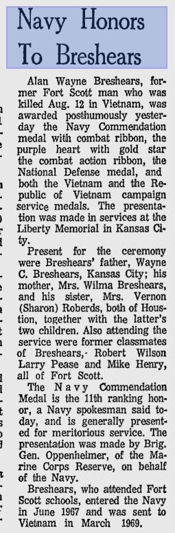 Navy Honors to Breshears